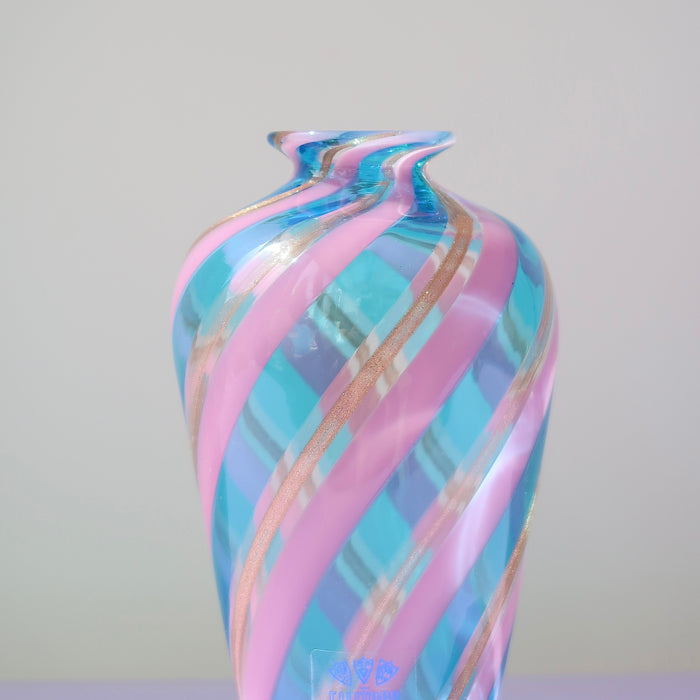 Find flotte lyserøde og blå og grønne Murano glasvaser | Murano glasvaser