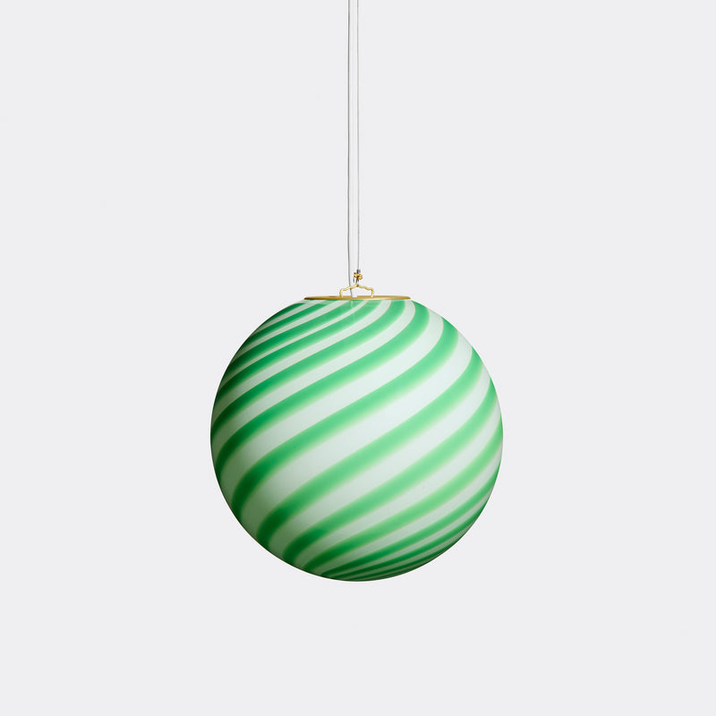 Murano Candy pendant light green/white swirl D: 30 cm
