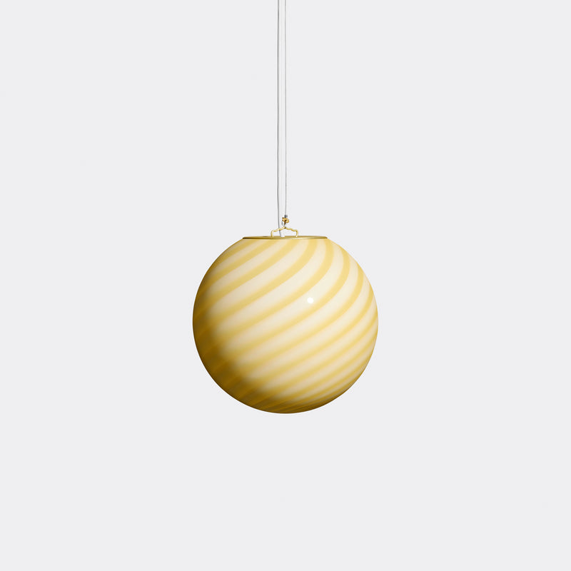 Murano Candy pendant yellow swirl d: 20 cm