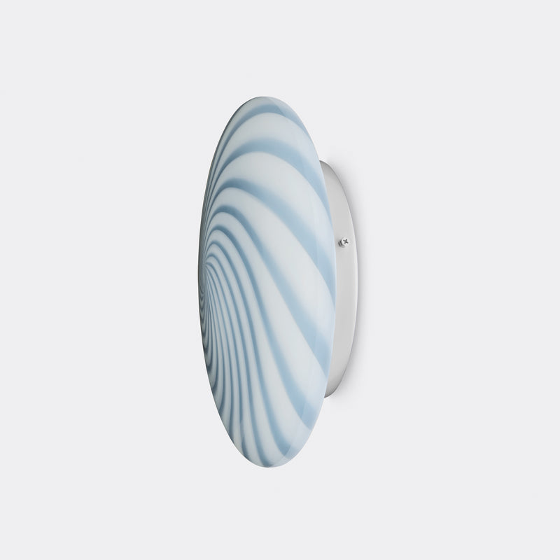 Murano Candy flush mount soft blue swirl D: 30 cm