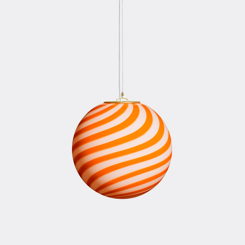Murano Candy pendant orange/white swirl d: 30 cm