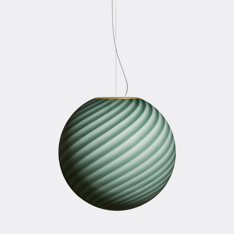 Large Murano Candy pendant light petrol green swirl D: 40 cm
