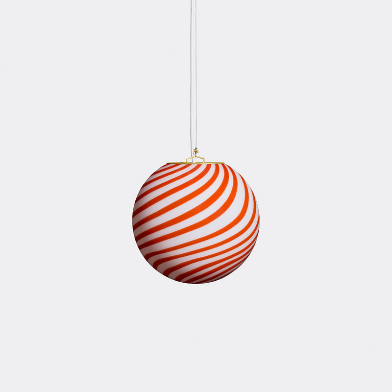 Murano Candy pendant red/white swirl d: 20 cm