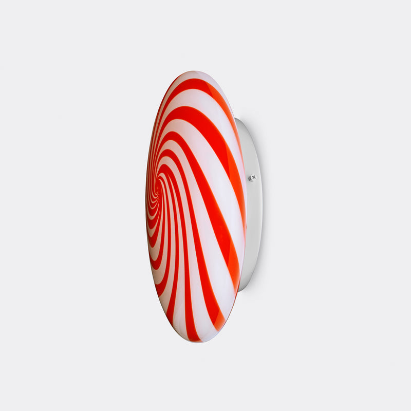 Murano Candy flush mount red/white swirl D: 30 cm