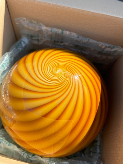 Large Murano Candy Pendel Rav Orange Swirl D: 40 cm (2.