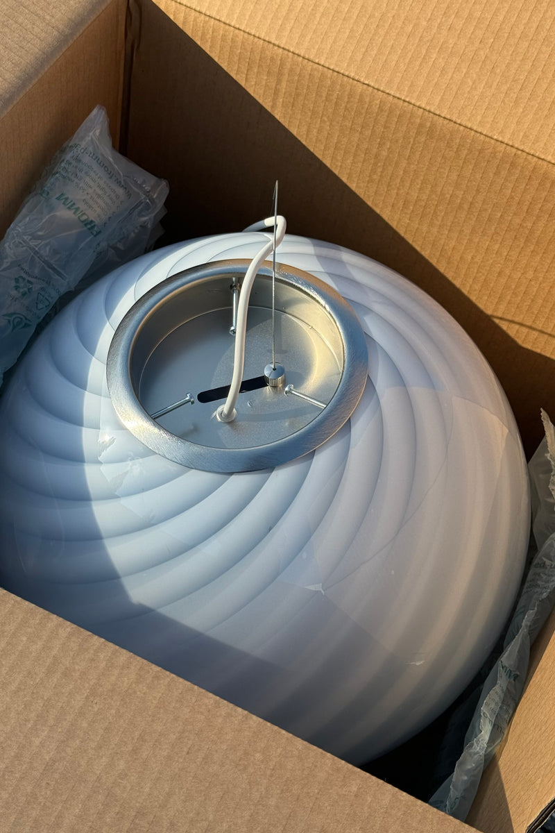 Big Murano Candy Round pendant light blue swirl d: 40 cm