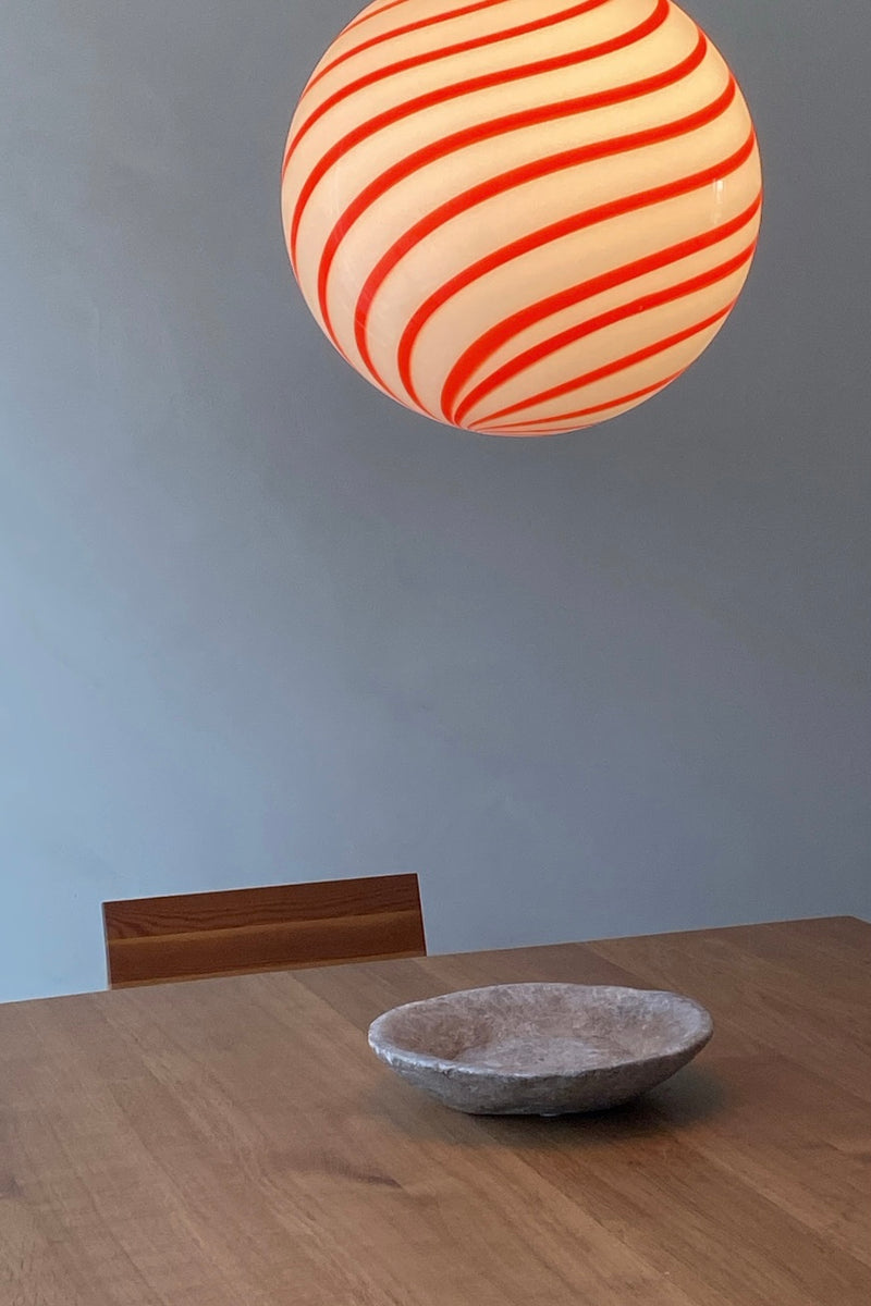 Murano Candy pendant light red/white swirl D: 30 cm