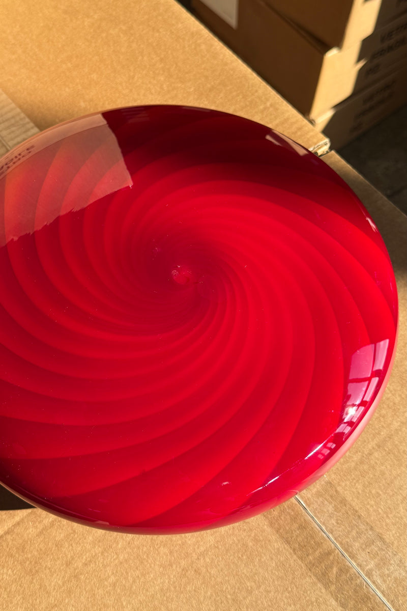 Murano Candy Plafond Deep Red Swirl D: 30 cm