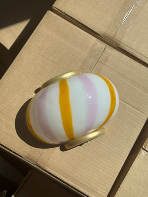 Murano Candy væglampe lyserøde/gule striber 21x15cm