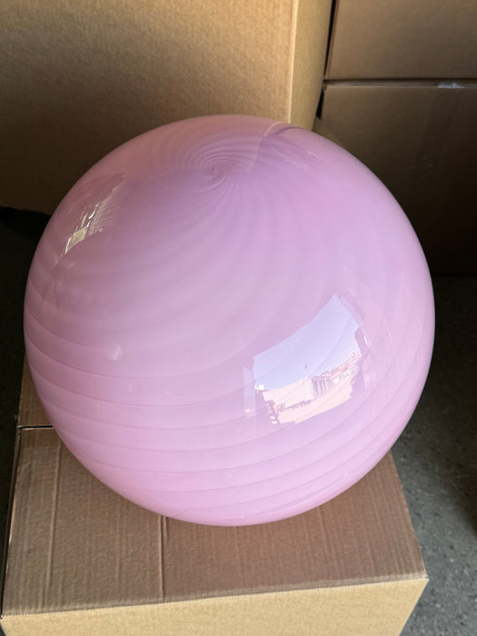 Large Murano bubble gum pink round pendant ceiling lamp D:40 cm (2nd assortment)