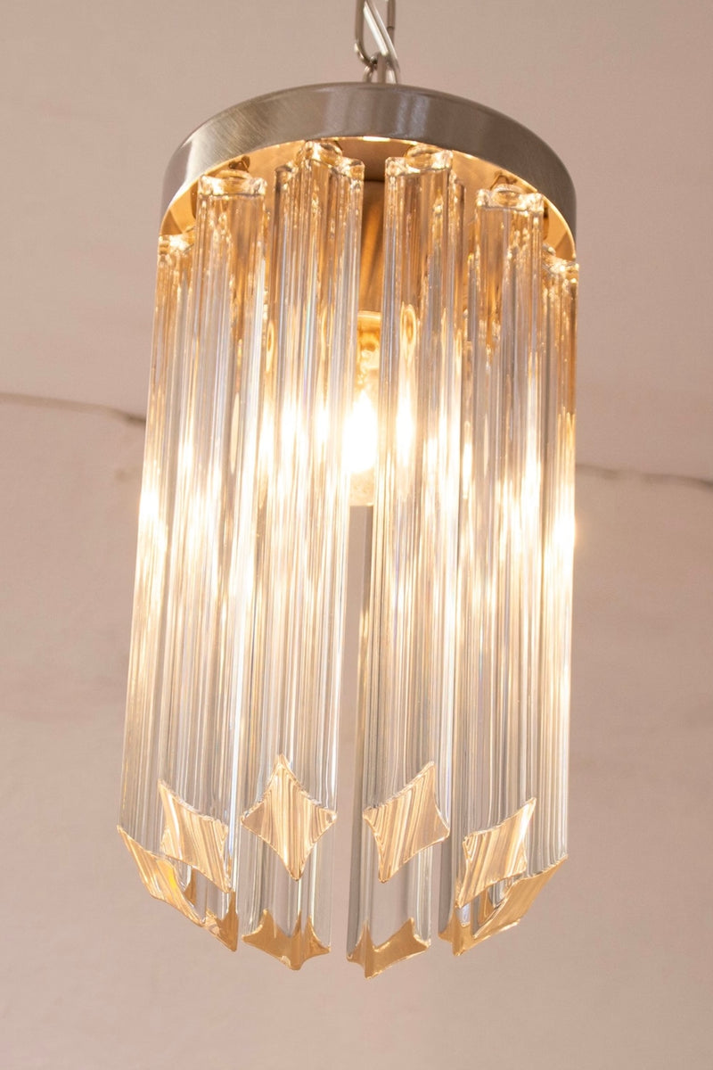 Vintage Murano quadriedri clear crystal chandelier 10 prisms