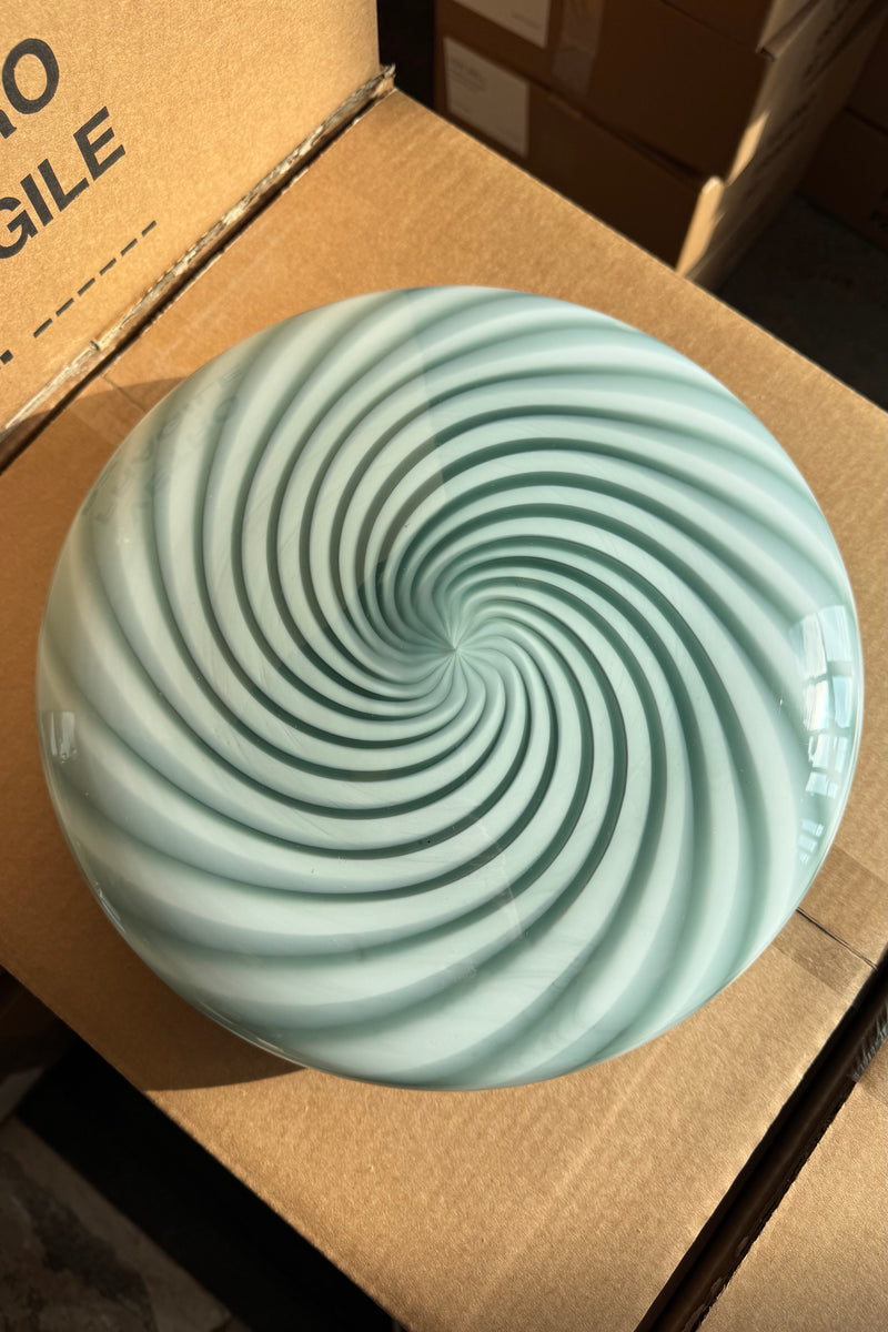 Murano Candy Plafond Petrolium Green Swirl D: 30 cm