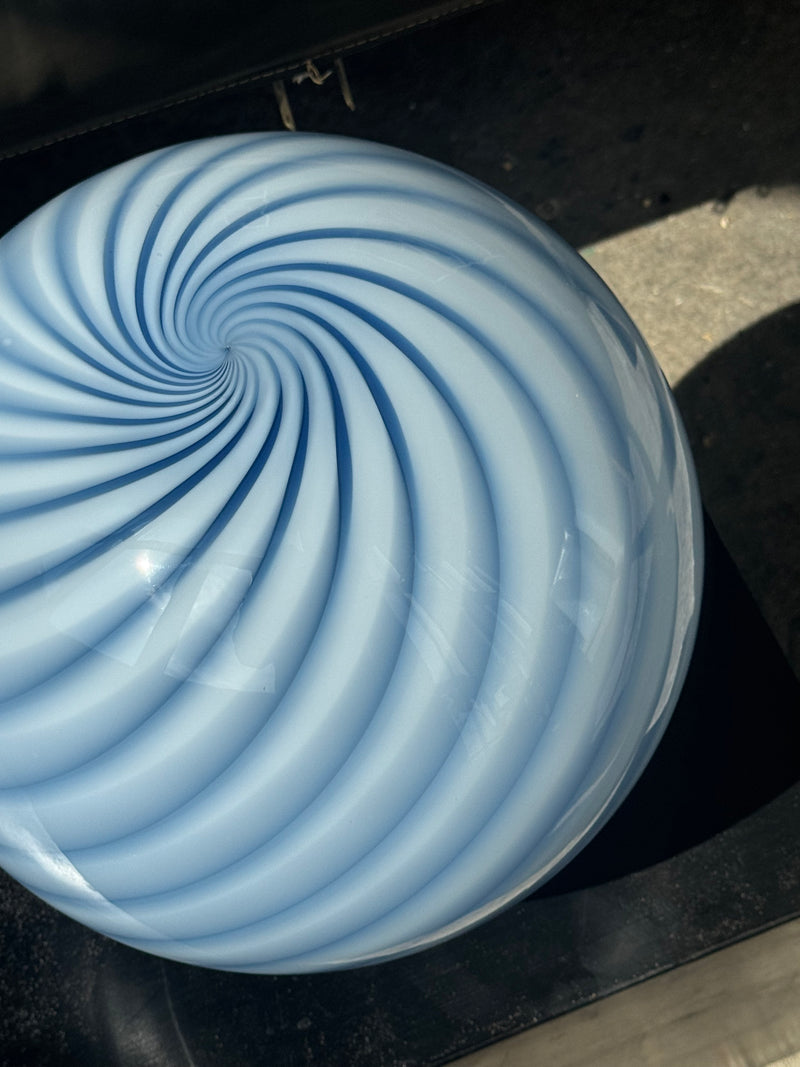 Murano Candy bordlampe blå swirl D:30 cm