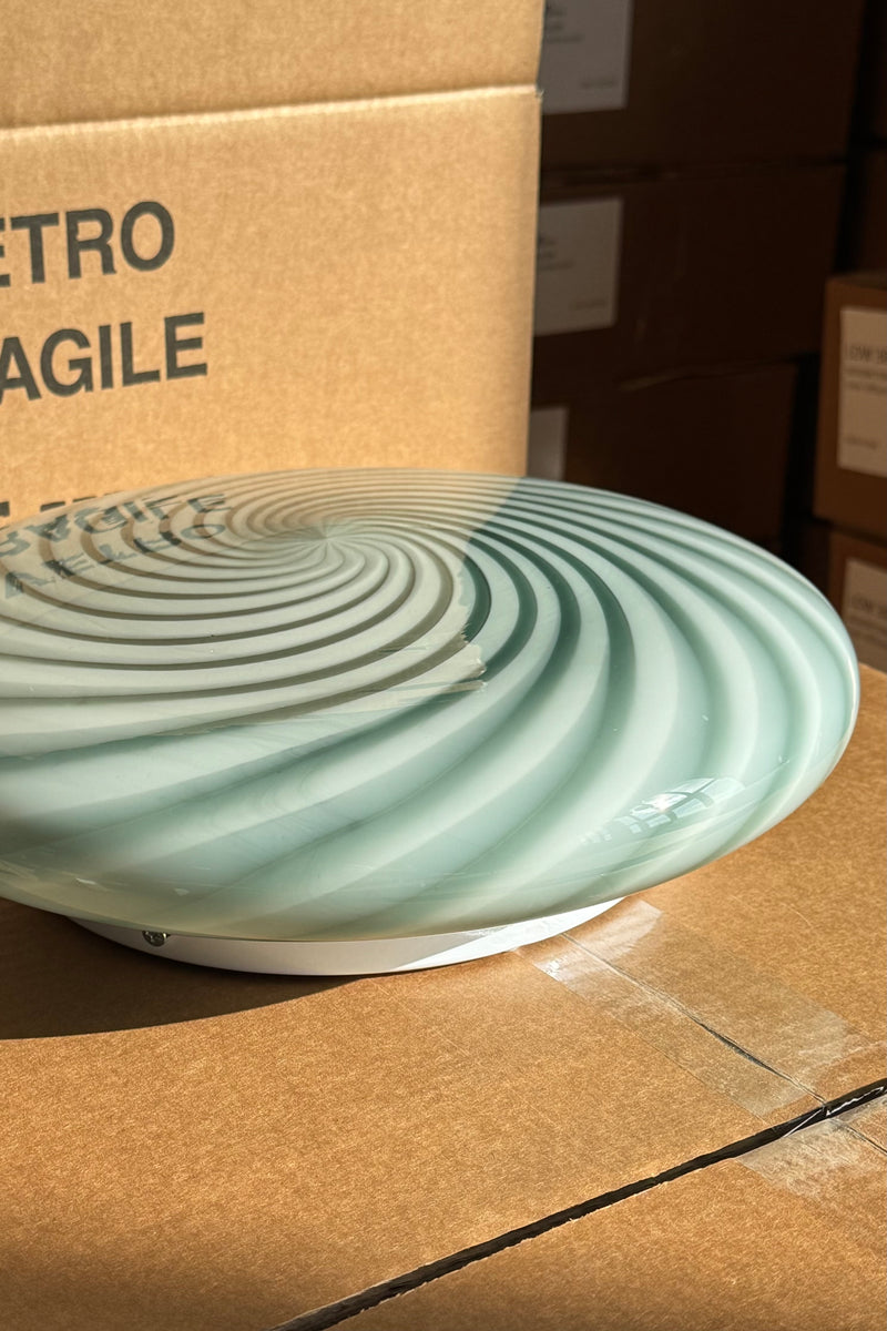 Murano Candy Plafond Petrolium Green Swirl D: 30 cm