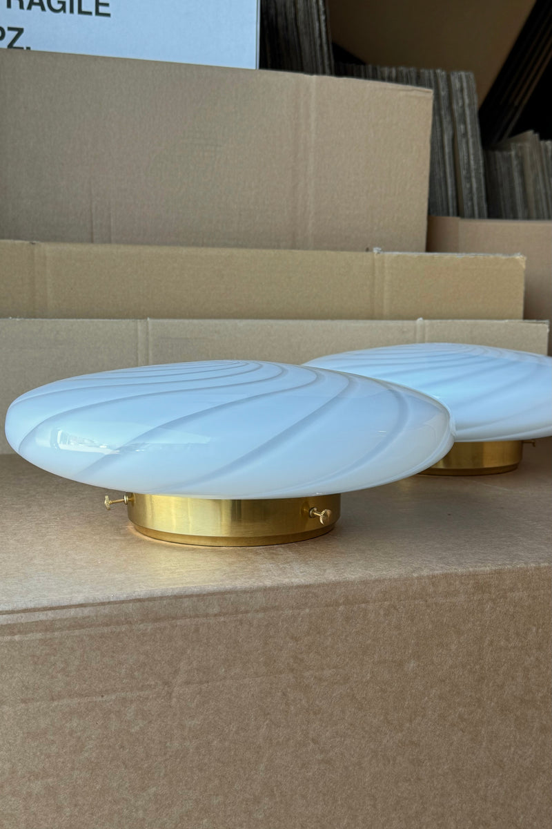 Murano swirl plafond ceiling lamp / wall lamp with brass D: 30 cm