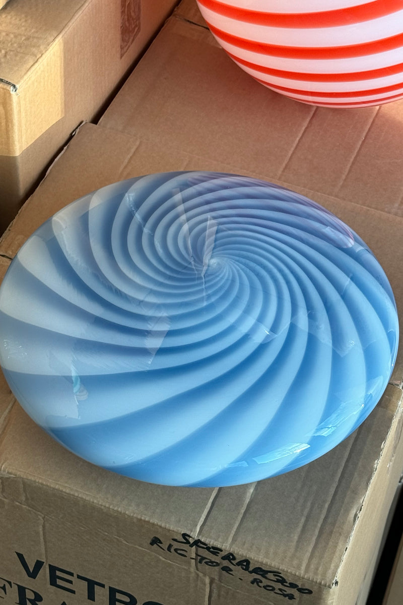 Murano Candy ceiling blue swirl D: 30 cm