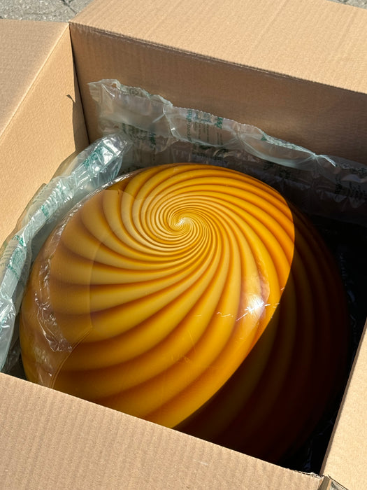 Stor Murano Candy pendel rav orange swirl D:40 cm (2. sortering - sendes ikke)