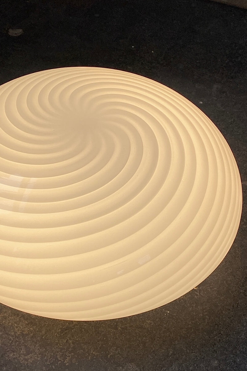 Vintage (unused) Murano white swirl plafond ceiling lamp / wall lamp D:36 cm