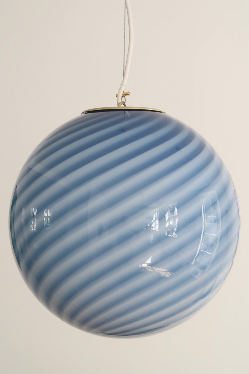 Murano Candy pendant light blue swirl D: 30 cm