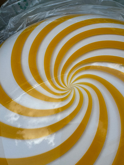 Murano Candy pendant yellow/white swirl D:30 cm (2nd assortment)