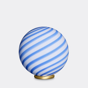 Murano Candy bordlampe blå/hvid swirl D:30 cm