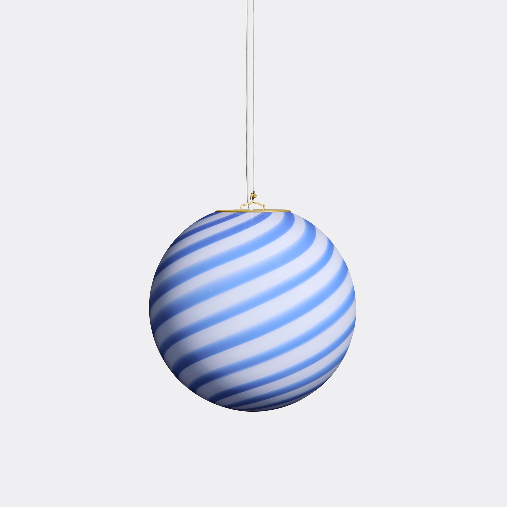 Murano Candy pendant blue/white swirl d: 30 cm