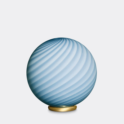 Murano Candy bordlampe blå swirl D:30 cm