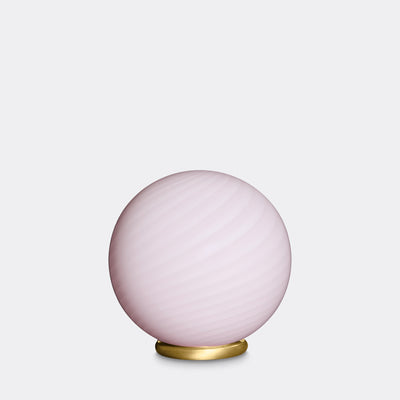 Murano Candy bordlampe blød lyserød swirl D:20 cm