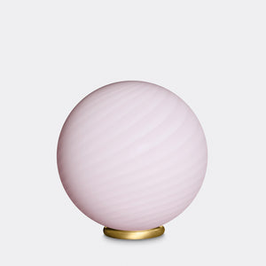 Murano Candy bordlampe blød lyserød swirl D:30 cm