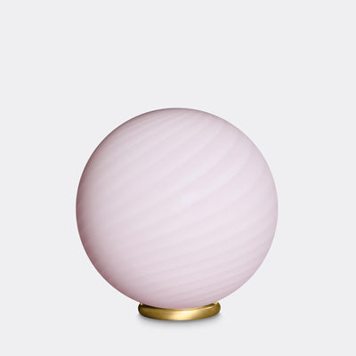 Murano Candy bordlampe blød lyserød swirl D:30 cm