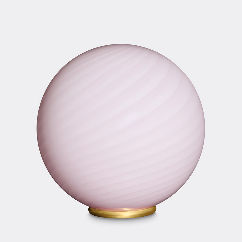 Murano Candy gulvlampe blød lyserød swirl D:40 cm