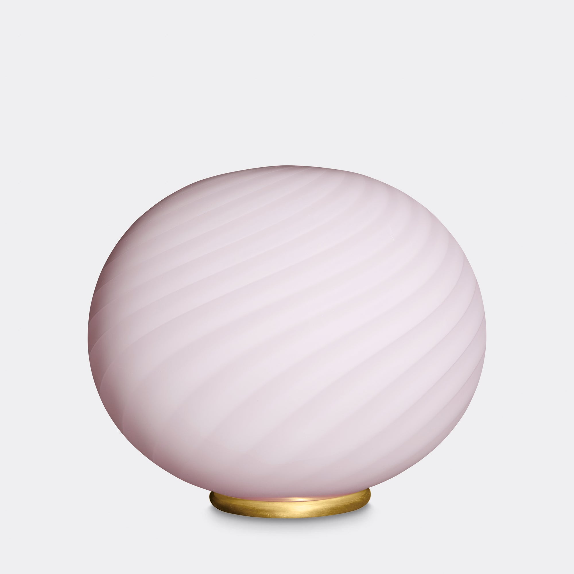 Murano Candy oval gulvlampe blød lyserød swirl D:40 cm