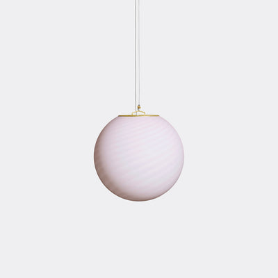 Murano Candy pendel blød lyserød swirl D:20 cm