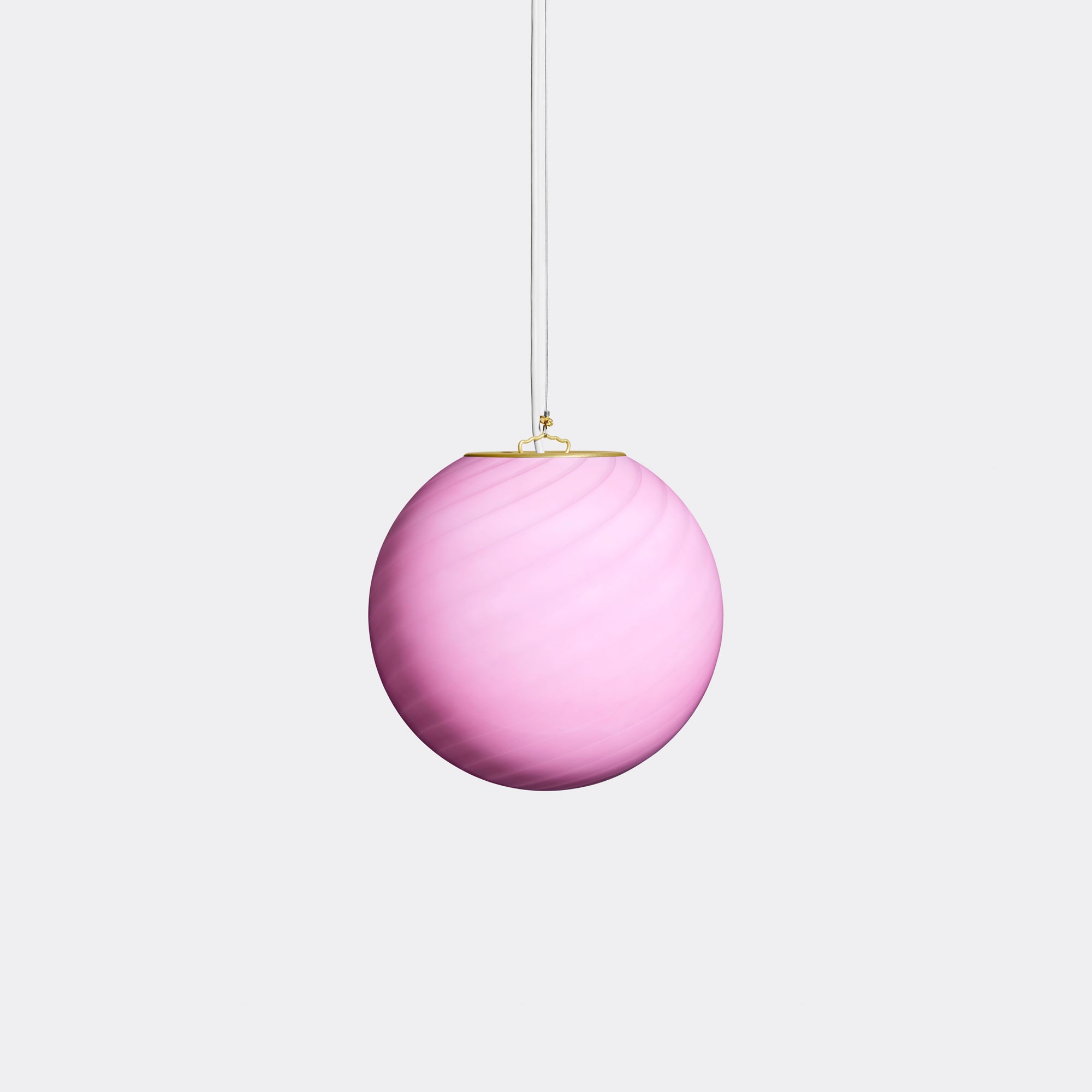 Murano Candy Pendel Bubble Gum Pink Swirl D: 20 cm