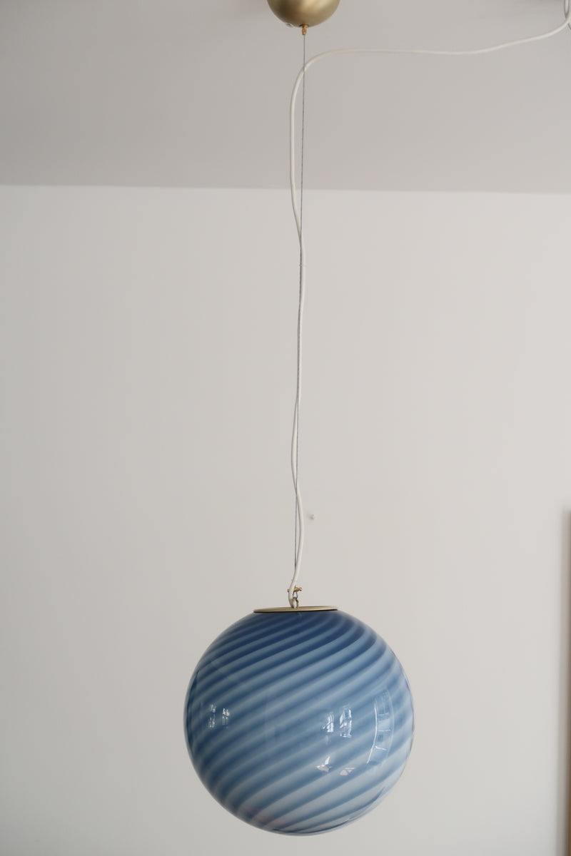 Murano Candy pendant light blue swirl D: 30 cm