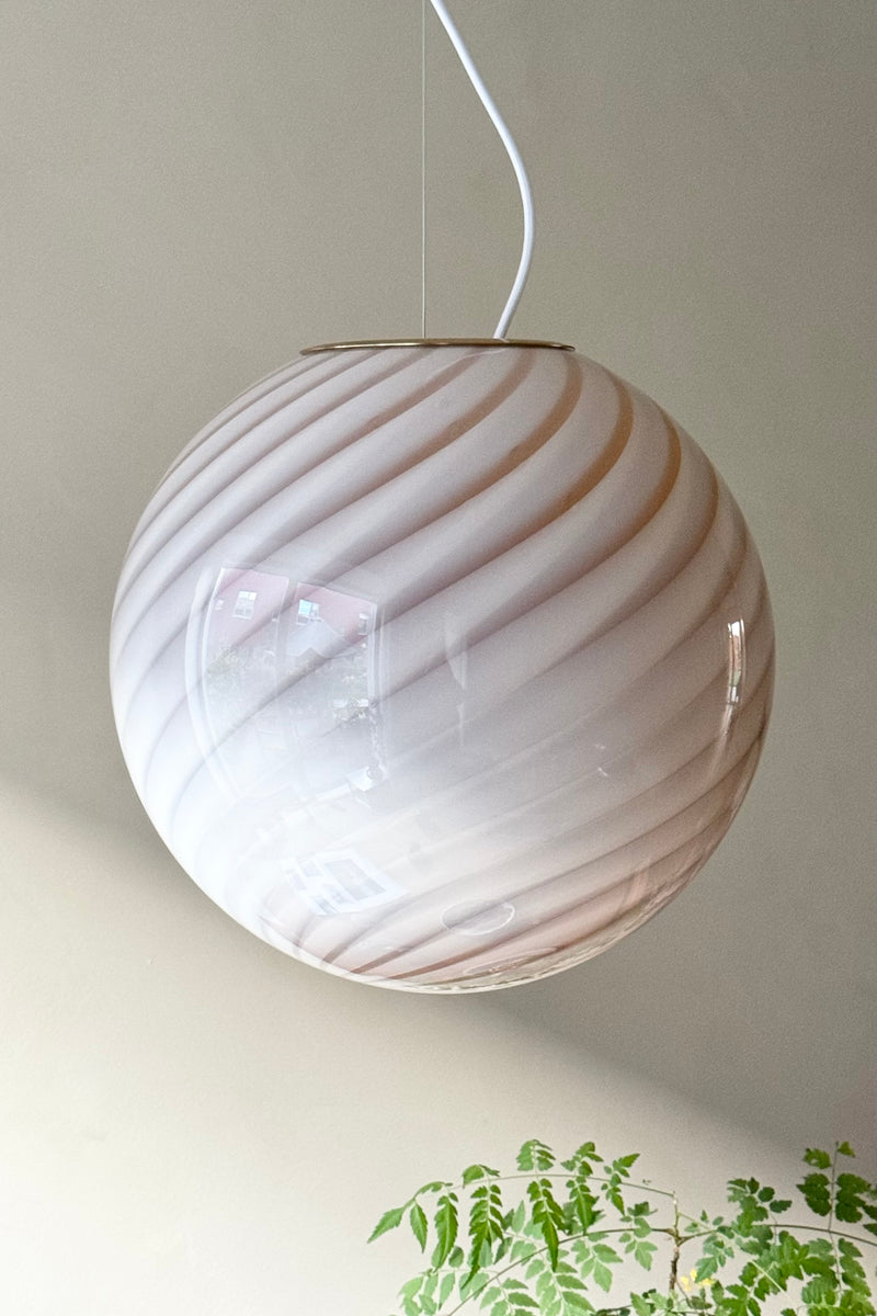 Big Murano Candy Round Pendant Caramel Cream Swirl D: 40 cm