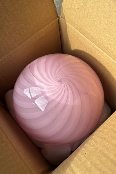 Murano Candy Pendel Bubble Gum Pink Swirl D: 20 cm