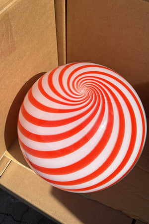 Murano Candy pendant light red/white swirl D: 30 cm