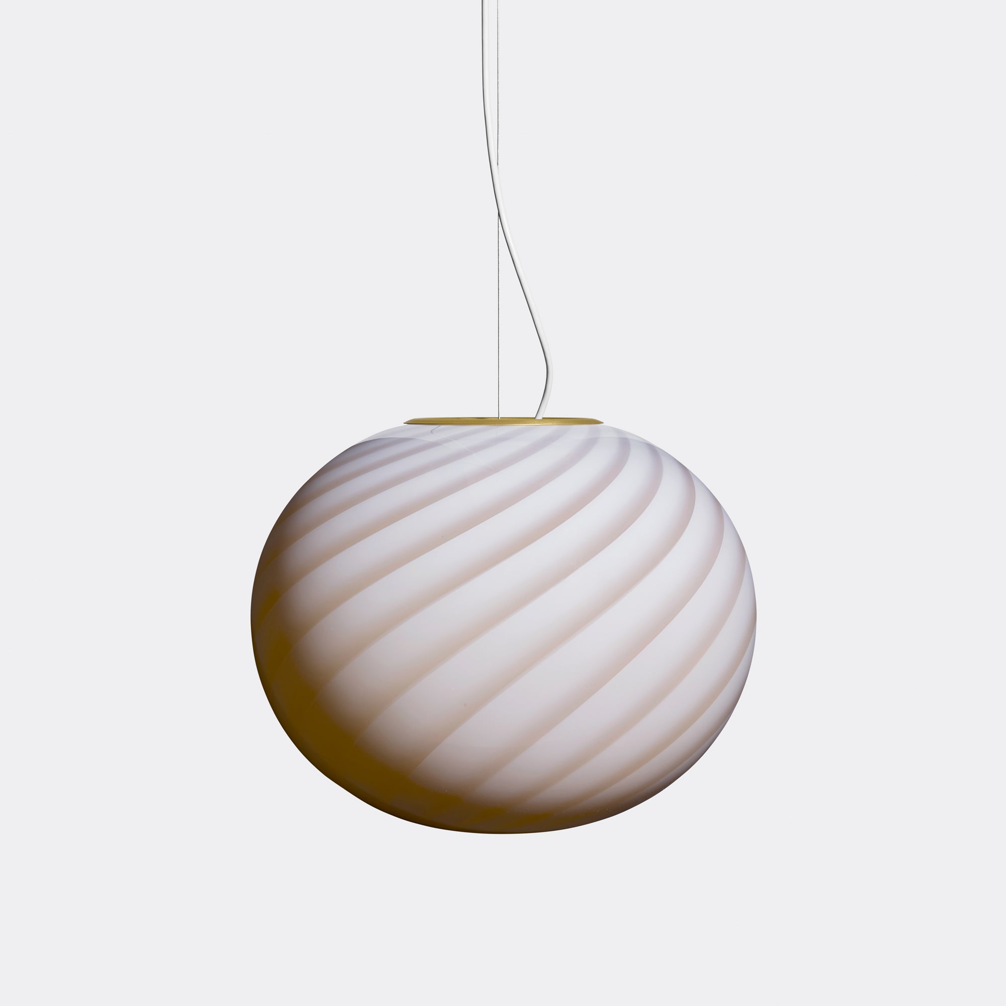 Large Murano Candy oval pendant caramel cream swirl D: 40 cm