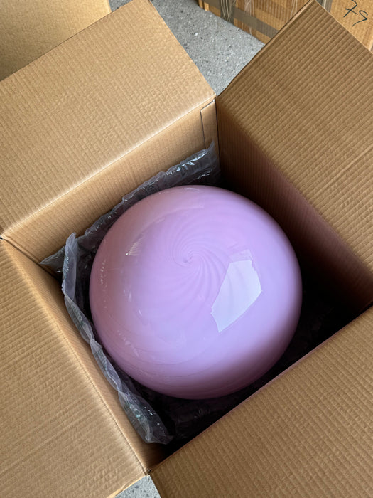 Stor Murano bubble gum lyserød rund pendel loftlampe D:40 cm (2. sortering)