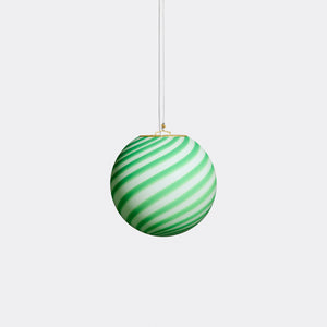 Murano Candy pendel grøn/hvid swirl D:20 cm