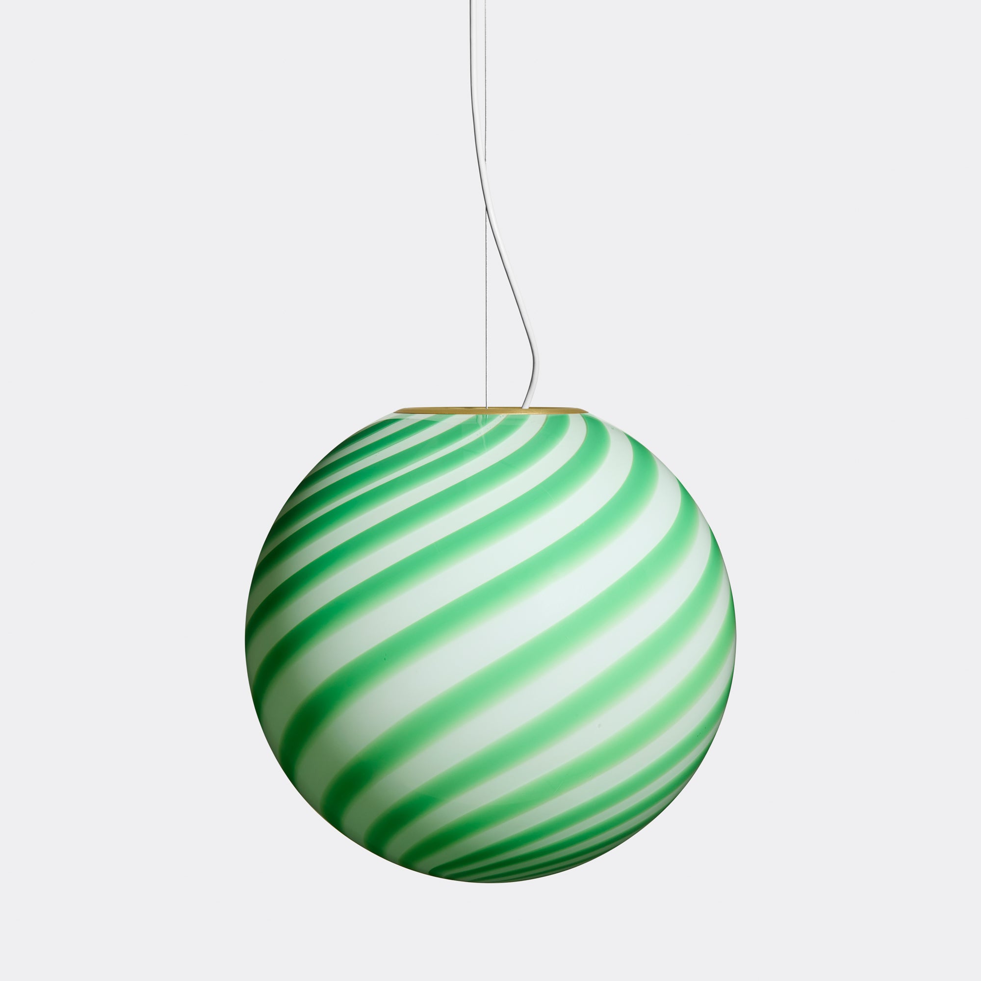Large Murano Candy pendant green/white swirl D: 40 cm