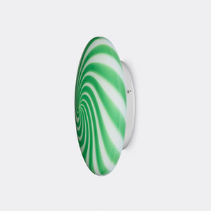 Murano Candy flush mount green/white swirl D: 30 cm