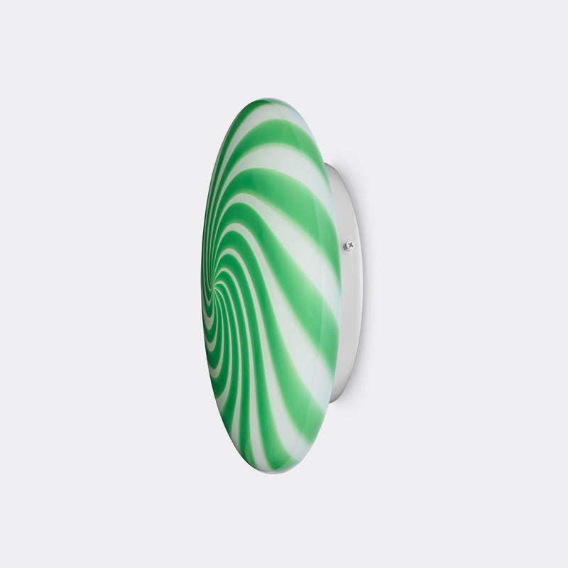Murano Candy flush mount green/white swirl D: 30 cm