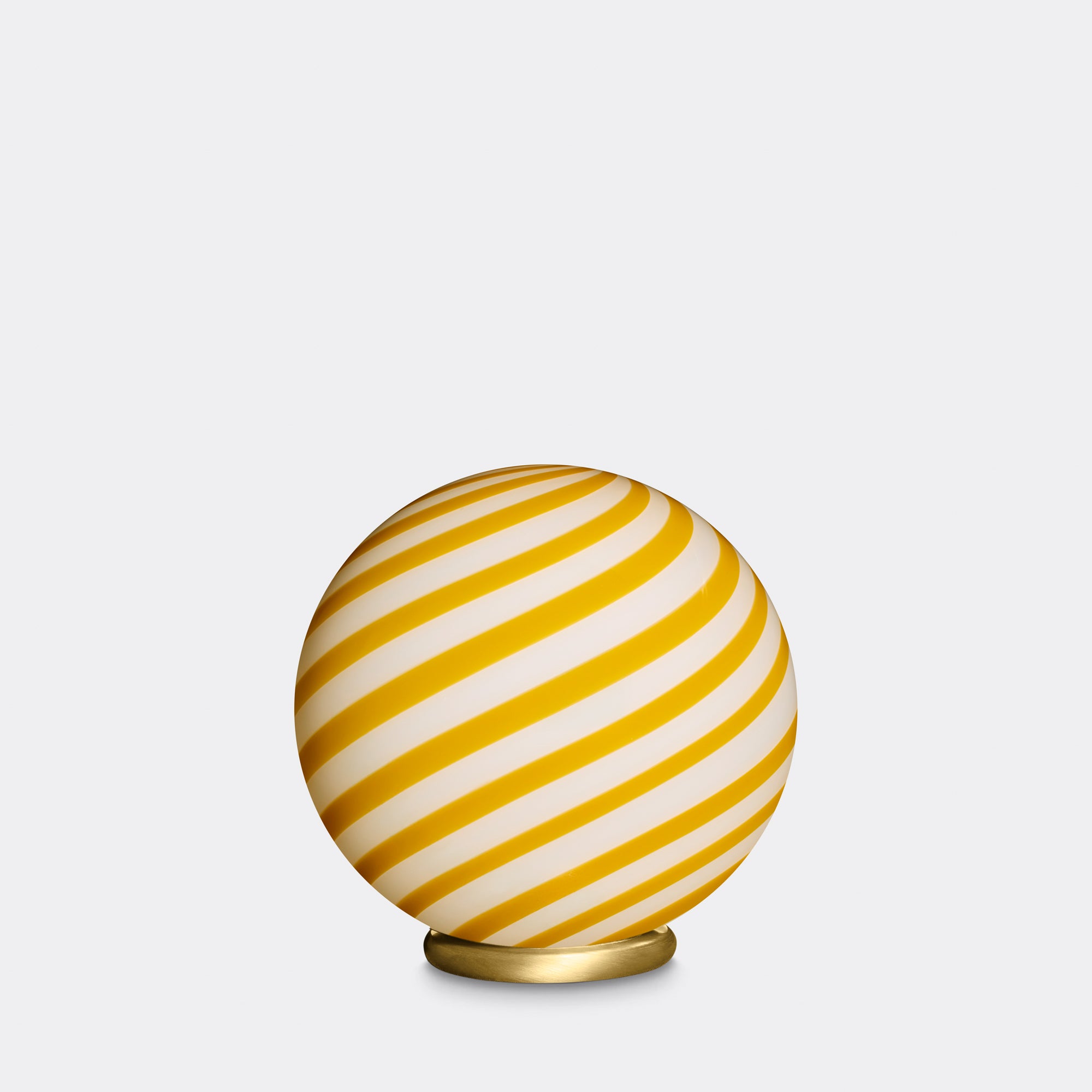 Murano Candy table lamp yellow/white swirl D:20 cm