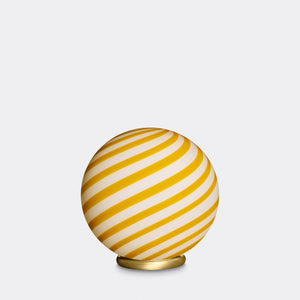 Murano Candy table lamp yellow/white swirl D:20 cm