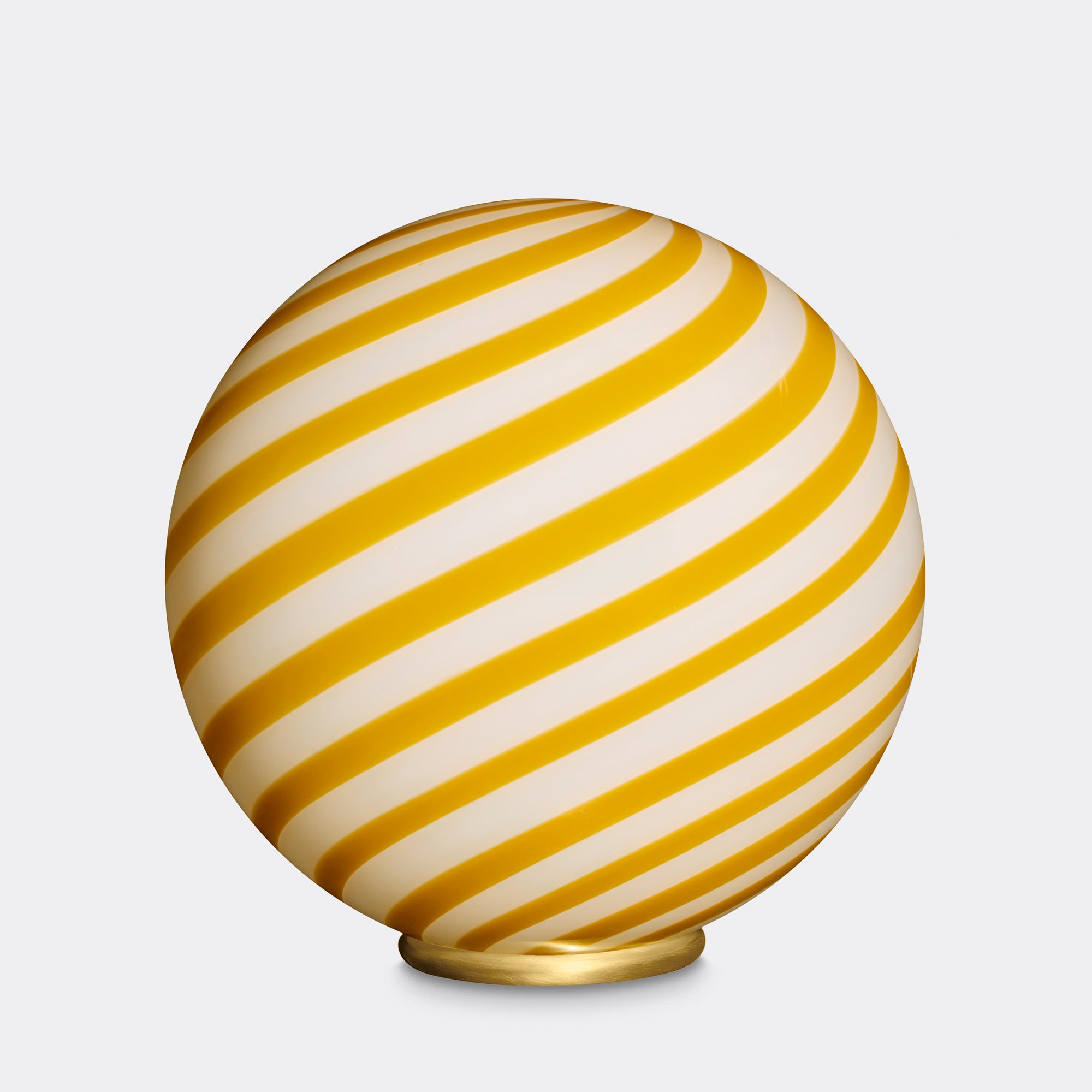 Murano Candy gulvlampe gul/hvid swirl D:40 cm
