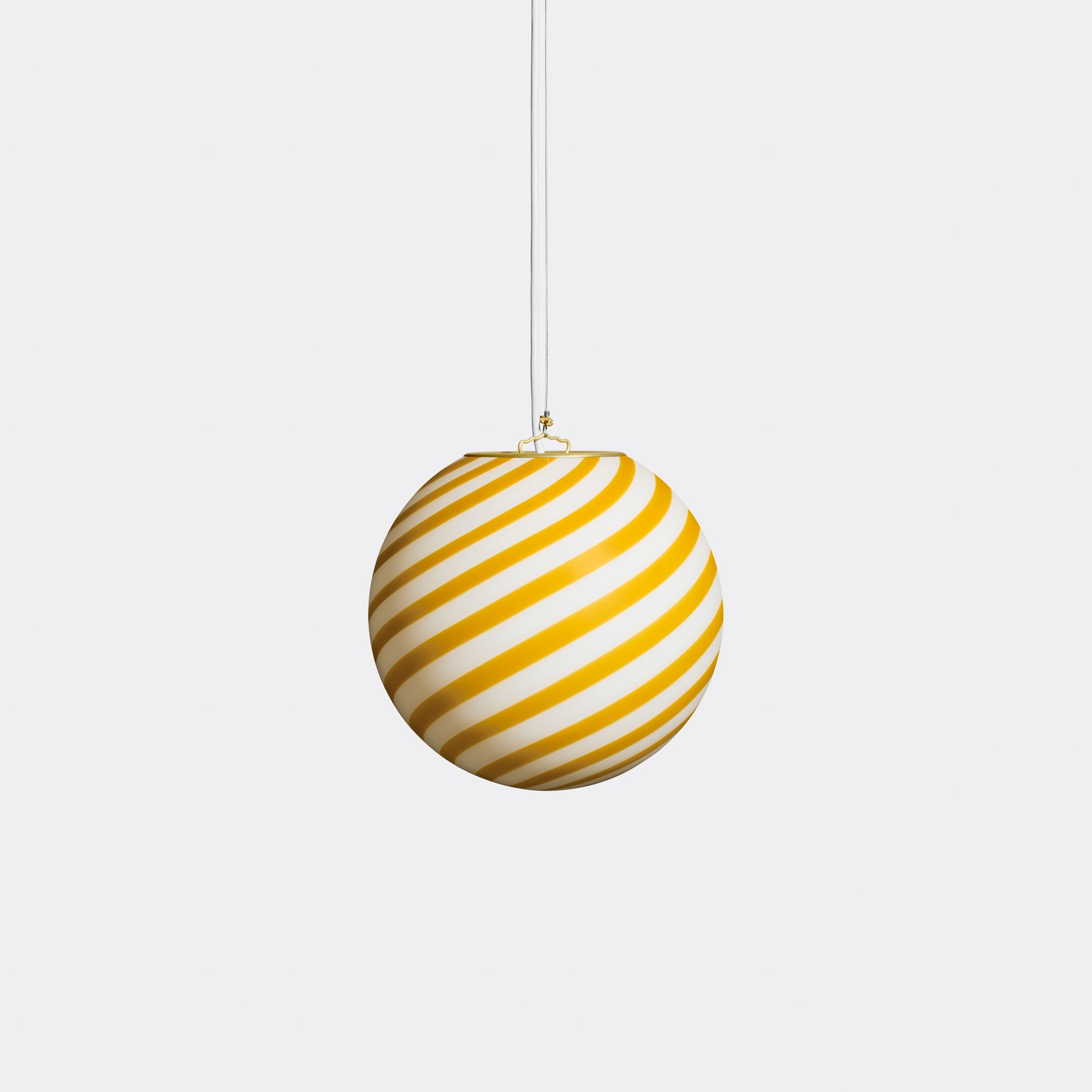 Murano Candy pendant yellow/white swirl d: 20 cm