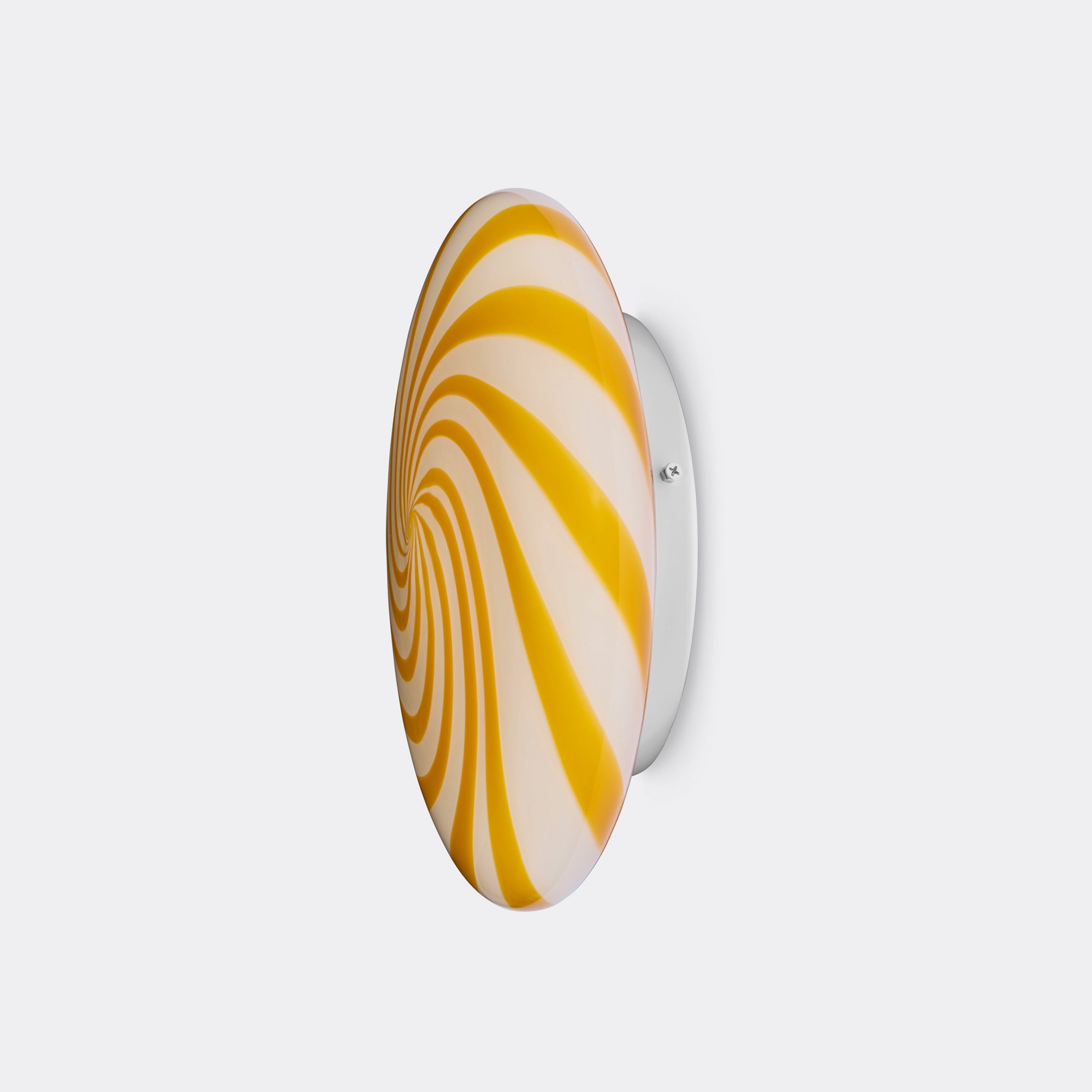 Murano Candy flush mount yellow/white swirl D: 30 cm