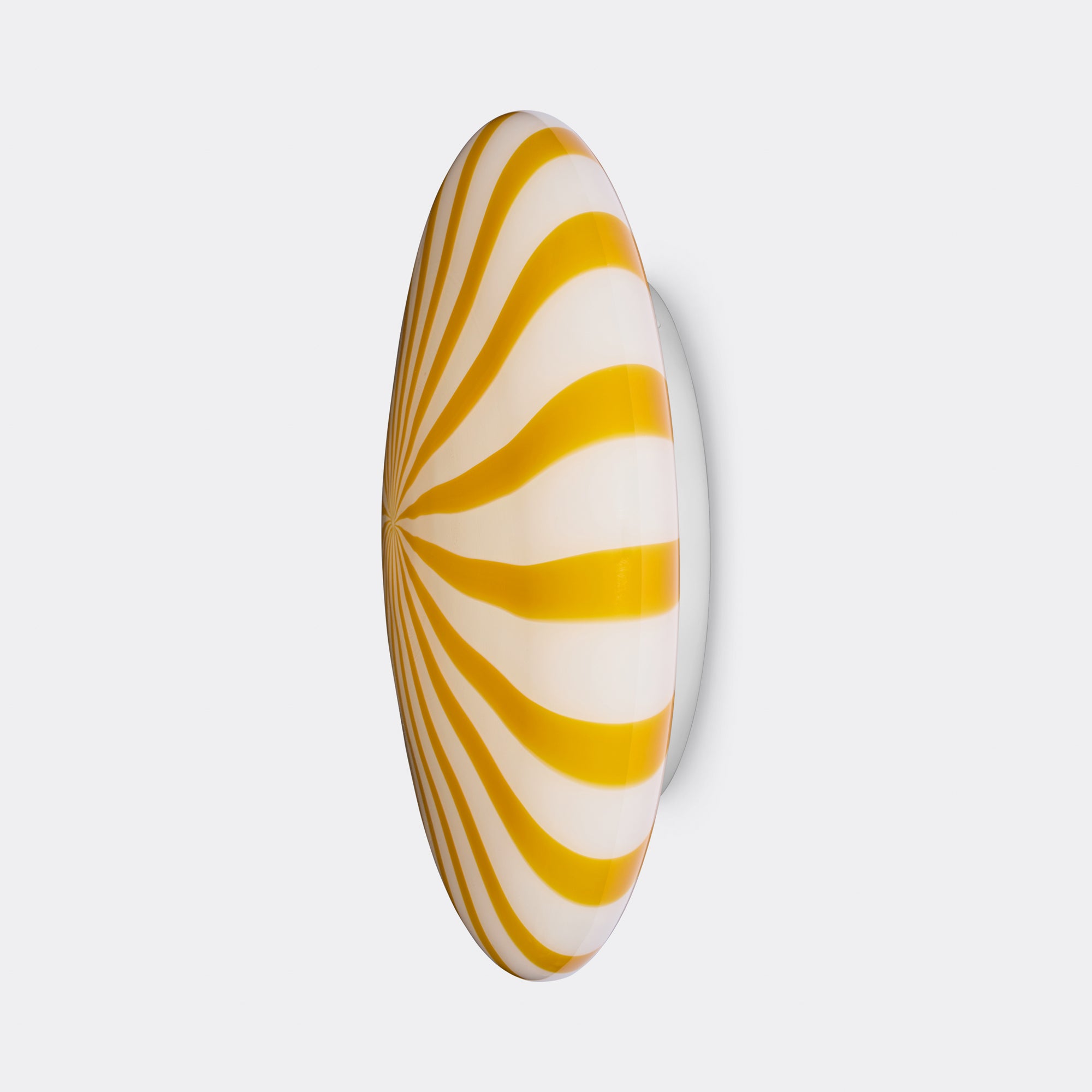 Large Murano Candy flush mount yellow/white stripes D: 40 cm